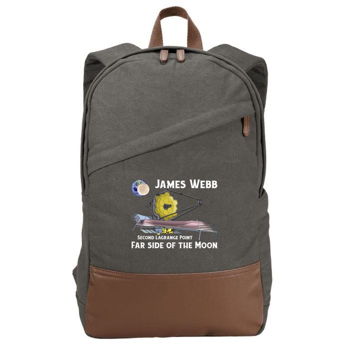James Webb Space Telescope Moon Earth Second Lagrange Point Gift Cotton Canvas Backpack