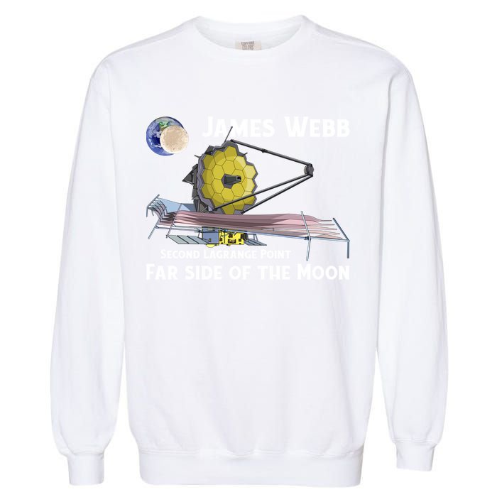 James Webb Space Telescope Moon Earth Second Lagrange Point Gift Garment-Dyed Sweatshirt