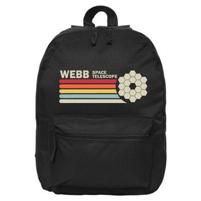 James Webb Space Telescope Retro Jwst Webb Telescope 16 in Basic Backpack