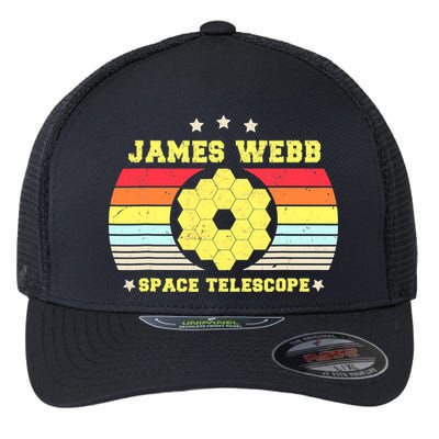 James Webb Space Telescope Retro JWST Vintage Webb Telescope Flexfit Unipanel Trucker Cap
