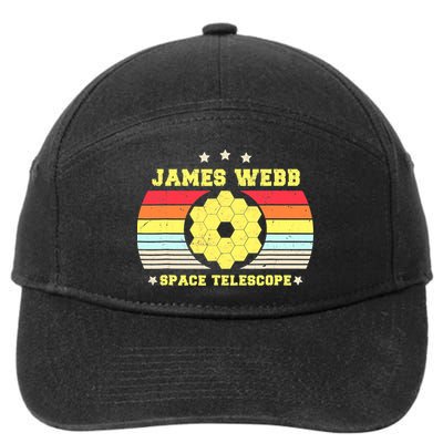 James Webb Space Telescope Retro JWST Vintage Webb Telescope 7-Panel Snapback Hat