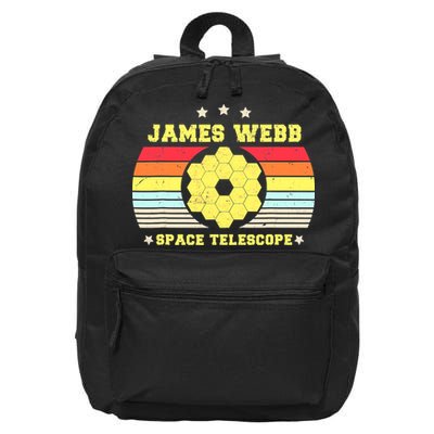 James Webb Space Telescope Retro JWST Vintage Webb Telescope 16 in Basic Backpack