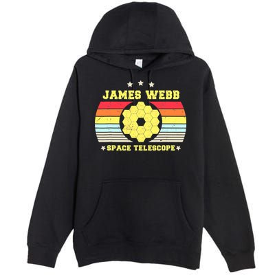 James Webb Space Telescope Retro JWST Vintage Webb Telescope Premium Pullover Hoodie