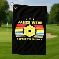 James Webb Space Telescope Retro JWST Vintage Webb Telescope Golf Towel