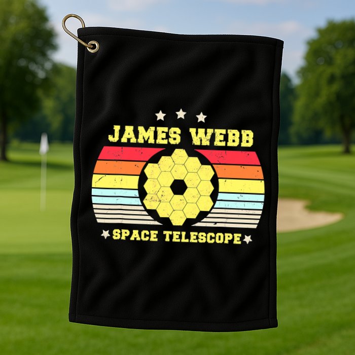 James Webb Space Telescope Retro JWST Vintage Webb Telescope Golf Towel