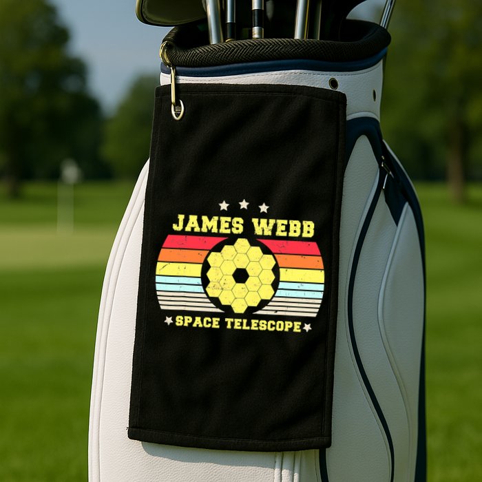 James Webb Space Telescope Retro JWST Vintage Webb Telescope Golf Towel