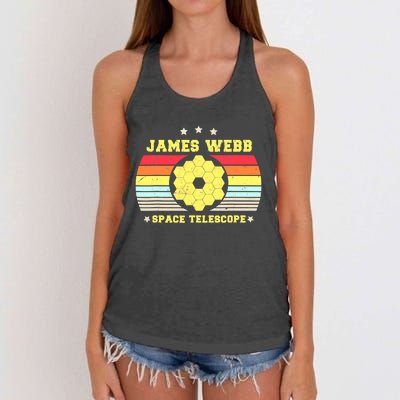 James Webb Space Telescope Retro JWST Vintage Webb Telescope Women's Knotted Racerback Tank