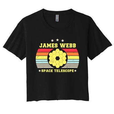 James Webb Space Telescope Retro JWST Vintage Webb Telescope Women's Crop Top Tee