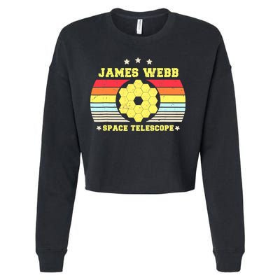 James Webb Space Telescope Retro JWST Vintage Webb Telescope Cropped Pullover Crew