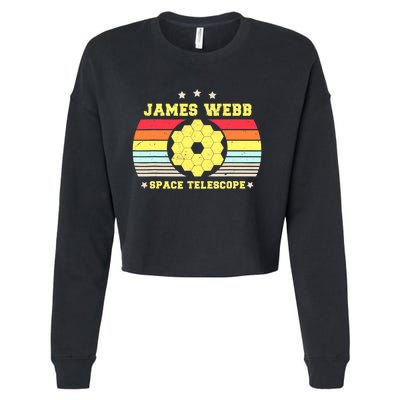 James Webb Space Telescope Retro JWST Vintage Webb Telescope Cropped Pullover Crew