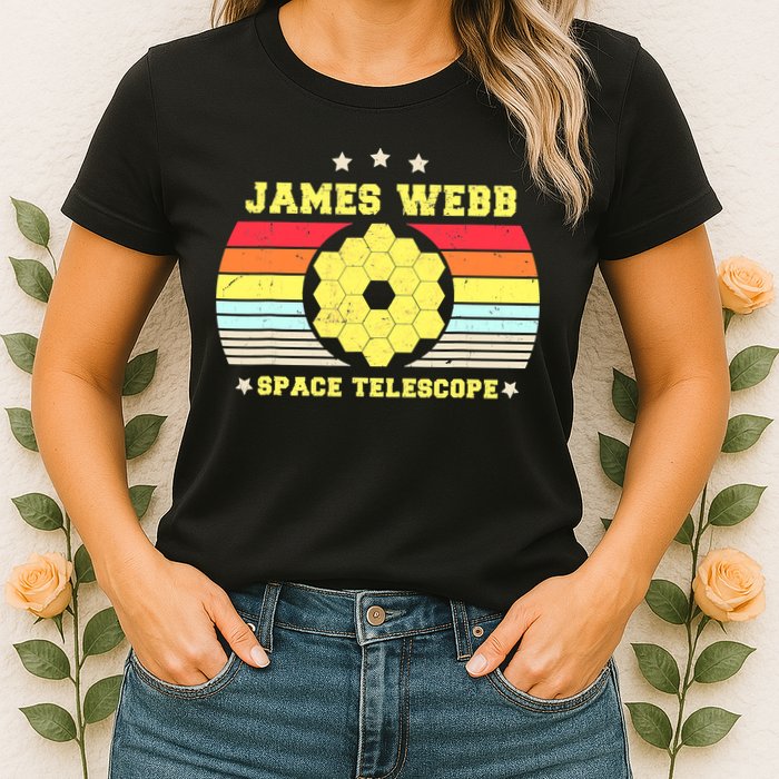 James Webb Space Telescope Retro JWST Vintage Webb Telescope Womens T-Shirt