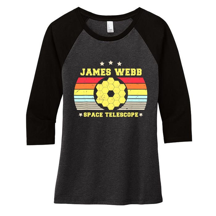 James Webb Space Telescope Retro JWST Vintage Webb Telescope Women's Tri-Blend 3/4-Sleeve Raglan Shirt