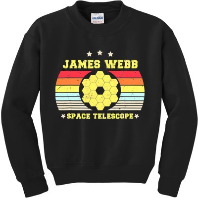 James Webb Space Telescope Retro JWST Vintage Webb Telescope Kids Sweatshirt