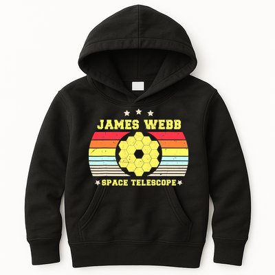 James Webb Space Telescope Retro JWST Vintage Webb Telescope Kids Hoodie