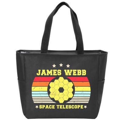 James Webb Space Telescope Retro JWST Vintage Webb Telescope Zip Tote Bag