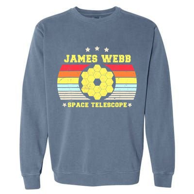 James Webb Space Telescope Retro JWST Vintage Webb Telescope Garment-Dyed Sweatshirt