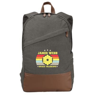 James Webb Space Telescope Retro JWST Vintage Webb Telescope Cotton Canvas Backpack