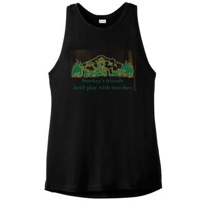 JohnB Wear Smokey’s Friends Don’t Play With Matches Ladies PosiCharge Tri-Blend Wicking Tank