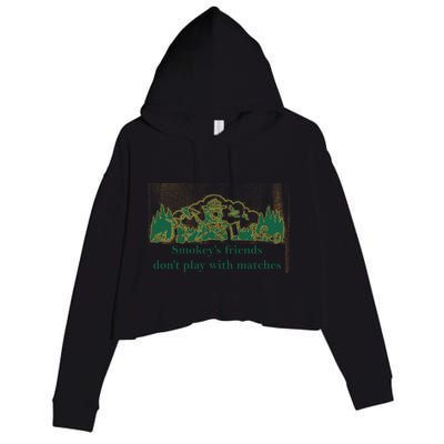 JohnB Wear Smokey’s Friends Don’t Play With Matches Crop Fleece Hoodie