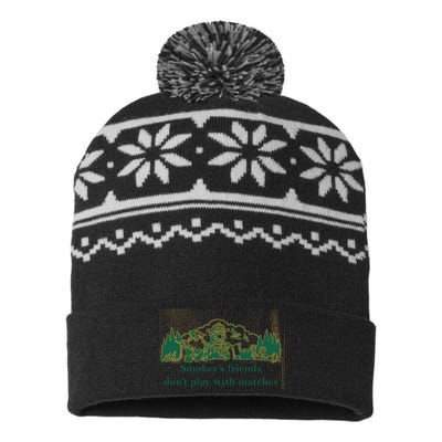 JohnB Wear Smokey’s Friends Don’t Play With Matches USA-Made Snowflake Beanie