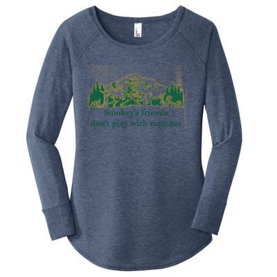 JohnB Wear Smokey’s Friends Don’t Play With Matches Women's Perfect Tri Tunic Long Sleeve Shirt