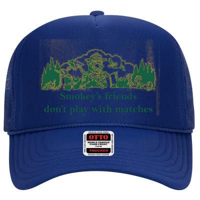 JohnB Wear Smokey’s Friends Don’t Play With Matches High Crown Mesh Back Trucker Hat