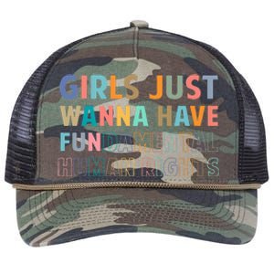 Just Want To Have Fundamental Human Rights Feminist Retro Rope Trucker Hat Cap