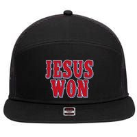 Jesus Won Texas Baseball Fan 7 Panel Mesh Trucker Snapback Hat