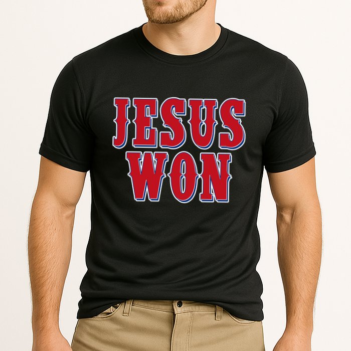 Jesus Won Texas Baseball Fan Cooling Performance Crew T-Shirt