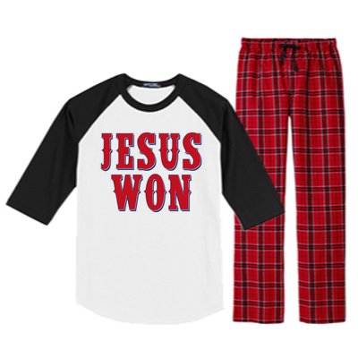 Jesus Won Texas Baseball Fan Raglan Sleeve Pajama Set