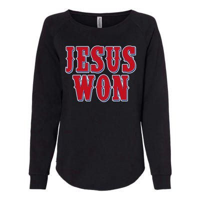 Jesus Won Texas Baseball Fan Womens California Wash Sweatshirt