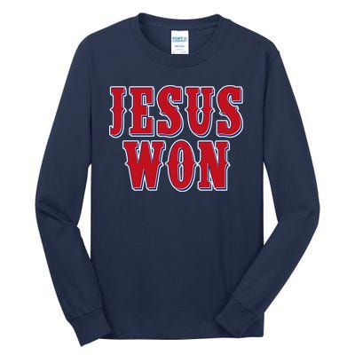 Jesus Won Texas Baseball Fan Tall Long Sleeve T-Shirt