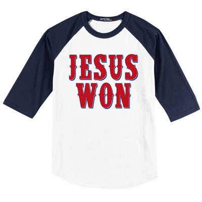 Jesus Won Texas Baseball Fan Baseball Sleeve Shirt