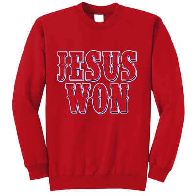 Jesus Won Texas Baseball Fan Sweatshirt