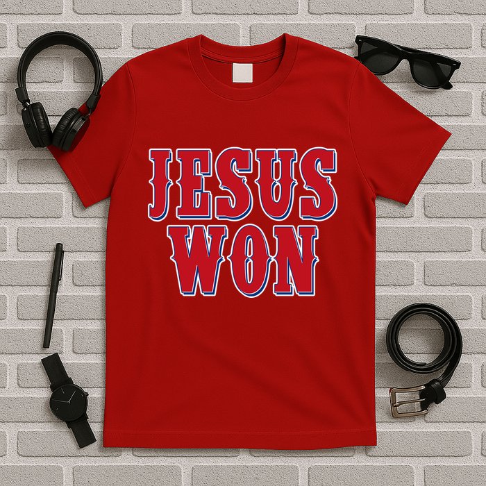 Jesus Won Texas Baseball Fan T-Shirt