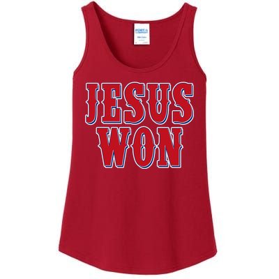 Jesus Won Texas Baseball Fan Ladies Essential Tank