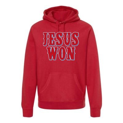 Jesus Won Texas Baseball Fan Premium Hoodie