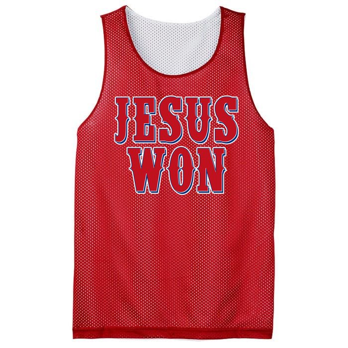 Jesus Won Texas Baseball Fan Mesh Reversible Basketball Jersey Tank