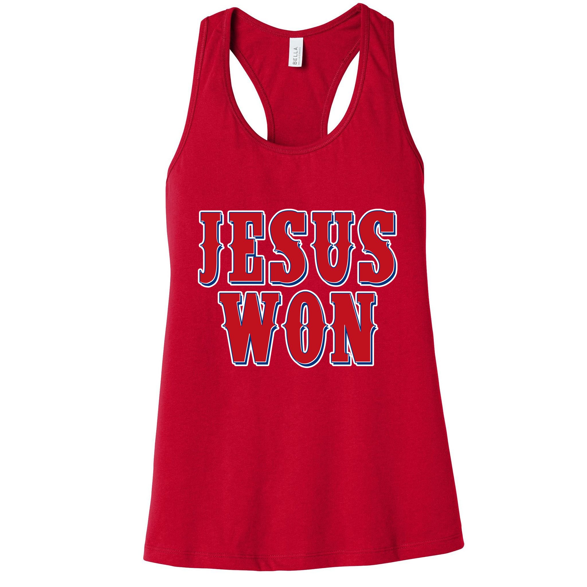 Jesus Won Texas Baseball Fan Womens Tank Top