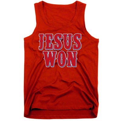 Jesus Won Texas Baseball Fan Tank Top