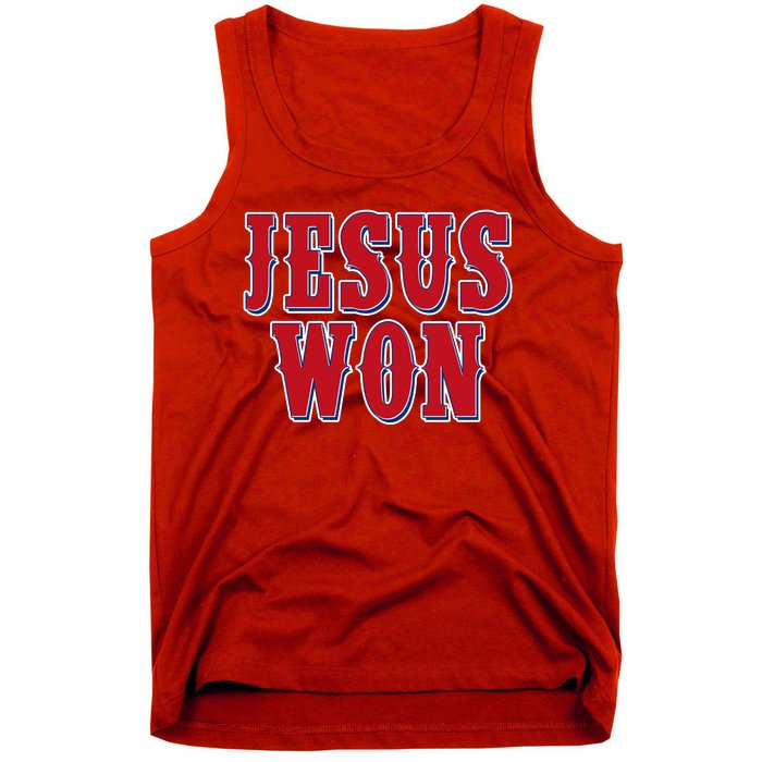 Jesus Won Texas Baseball Fan Tank Top