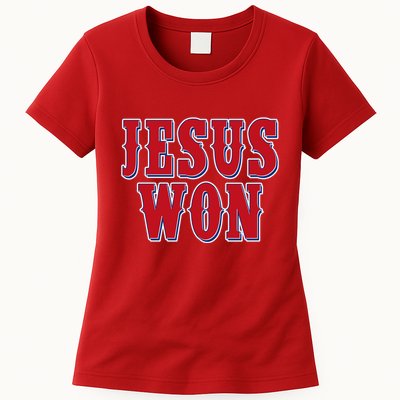 Jesus Won Texas Baseball Fan Womens T-Shirt