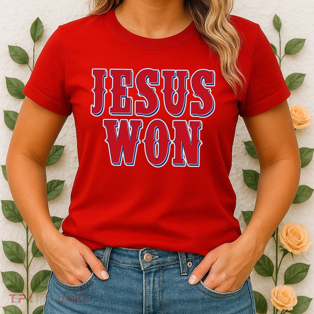 Jesus Won Texas Baseball Fan Womens T-Shirt