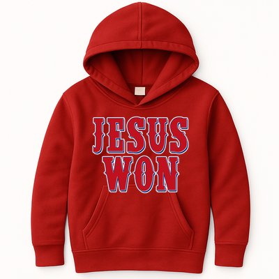 Jesus Won Texas Baseball Fan Kids Hoodie