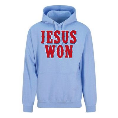 Jesus Won Texas Baseball Fan Unisex Surf Hoodie