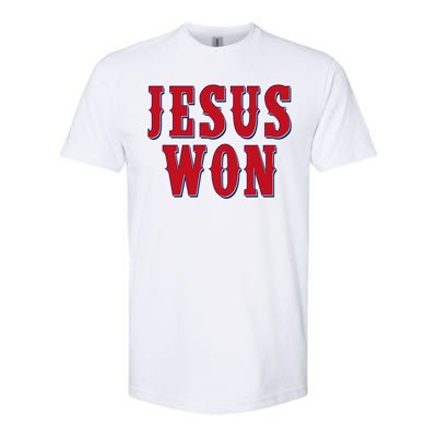 Jesus Won Texas Baseball Fan Softstyle CVC T-Shirt