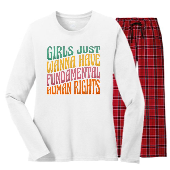 Just Want to Have Fundamental Rights  Equally Women's Long Sleeve Flannel Pajama Set 