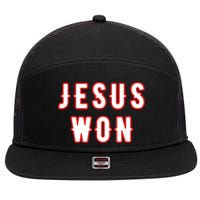 Jesus Won Texas 7 Panel Mesh Trucker Snapback Hat
