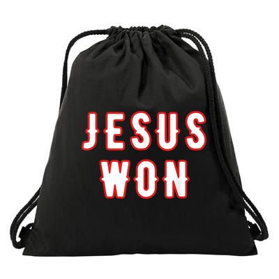 Jesus Won Texas Drawstring Bag