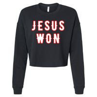 Jesus Won Texas Cropped Pullover Crew